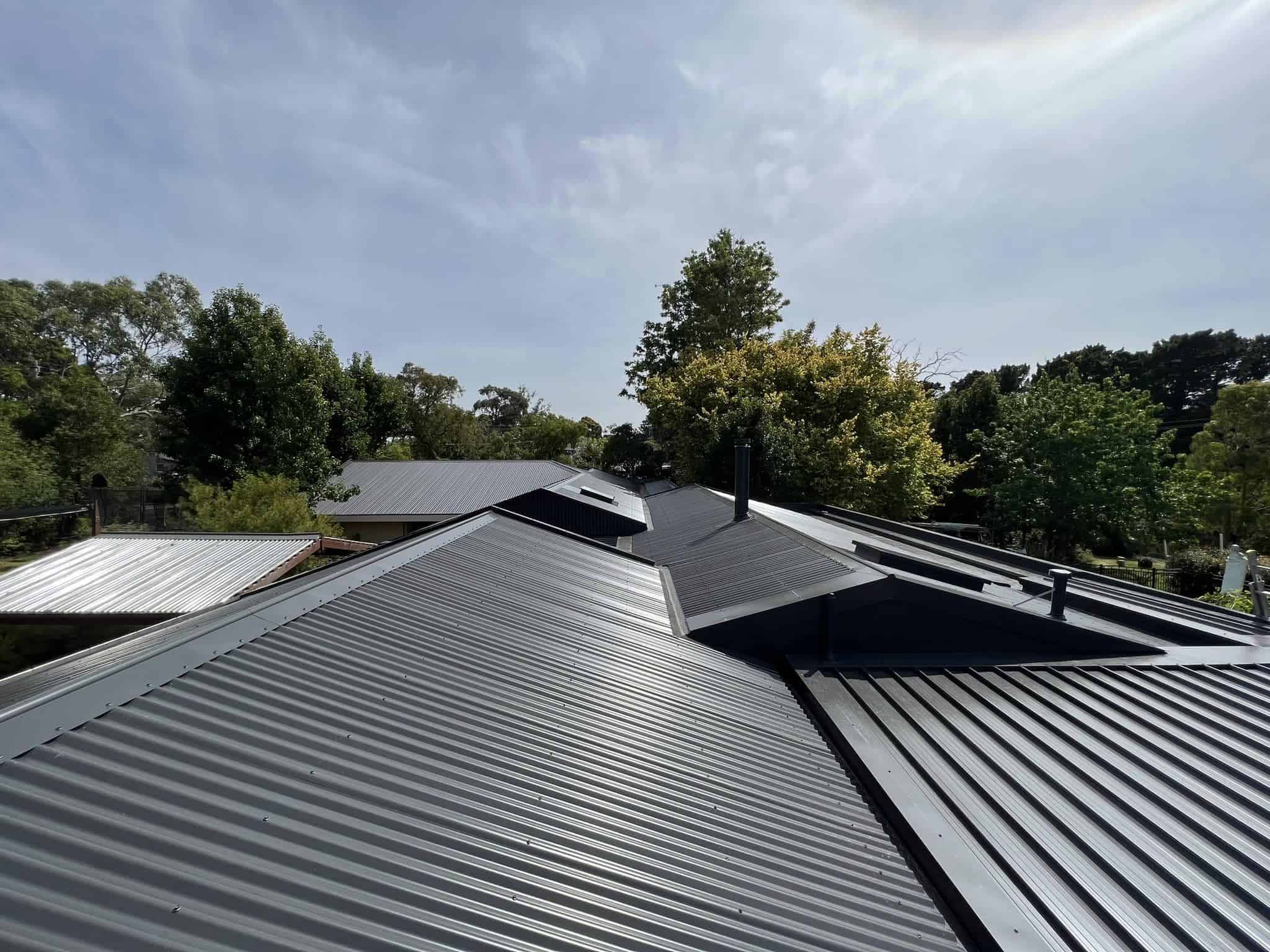 Modern metal roof on a residential property