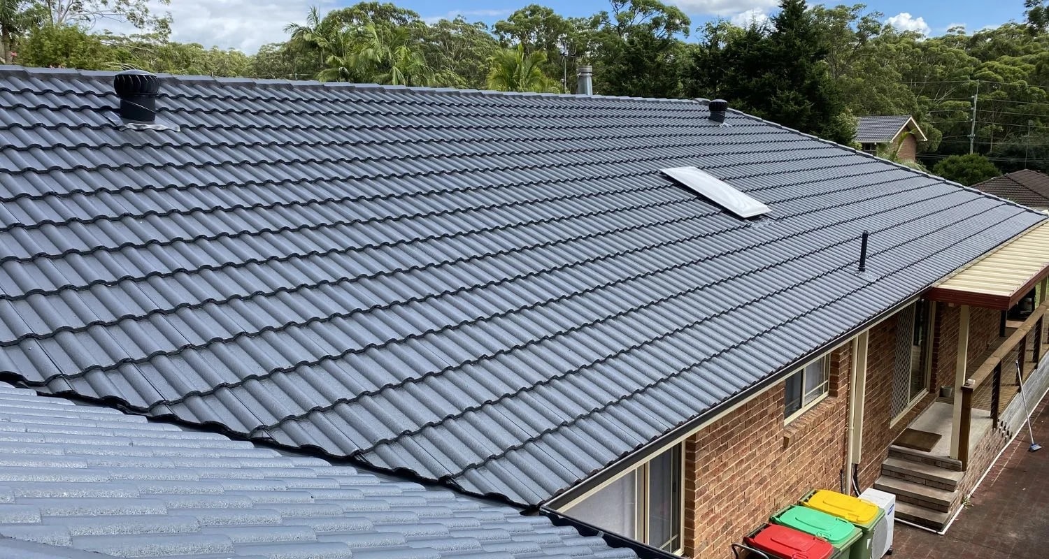 New tiled roof replacement on a residential property